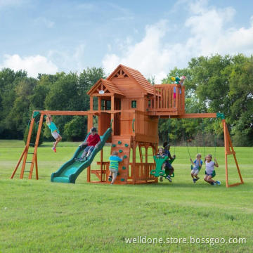 solid fir wood kids swing sets